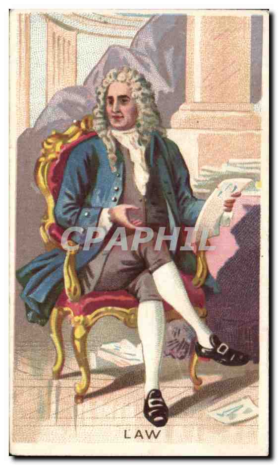 Portrait d'un homme en costume d'époque — sujet : 'LAW' — éditeur : Saintoin Frères, n° de série non visible