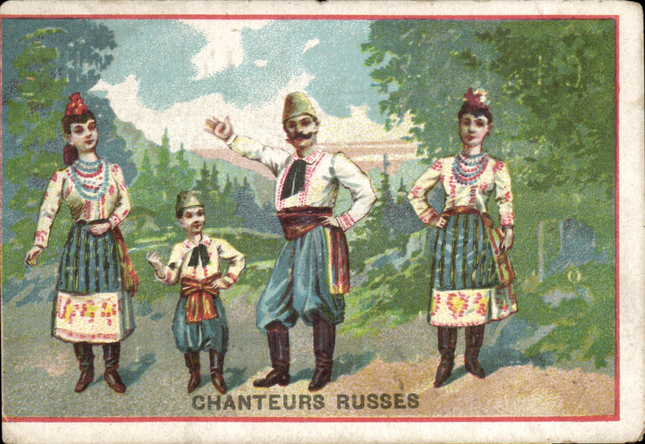 Chromo Chanteurs Russes Russie Cafe restaurant de l'ours Noir Teilhard Rue de la petite Brasserie Toulouse