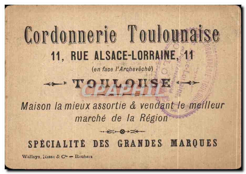 Chromo Une Bonne Farce Coordonnerie toulousaine Rue alsace lorraine Toulouse  — Verso