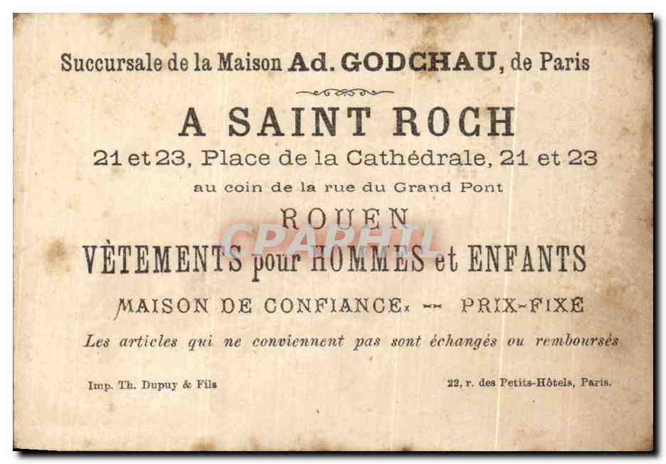 Chromo Place De La Cathedrale Rouen A St Roch Enfant sur un cheval — Verso