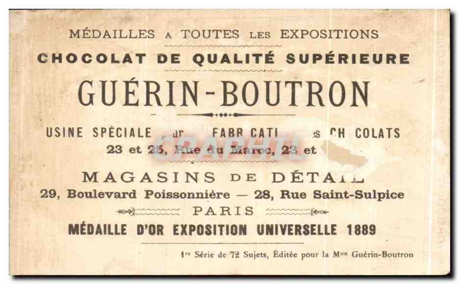 Chromo Chocolat Guerin Boutron Costumes Antiquite Arabe 6eme siecle  — Verso