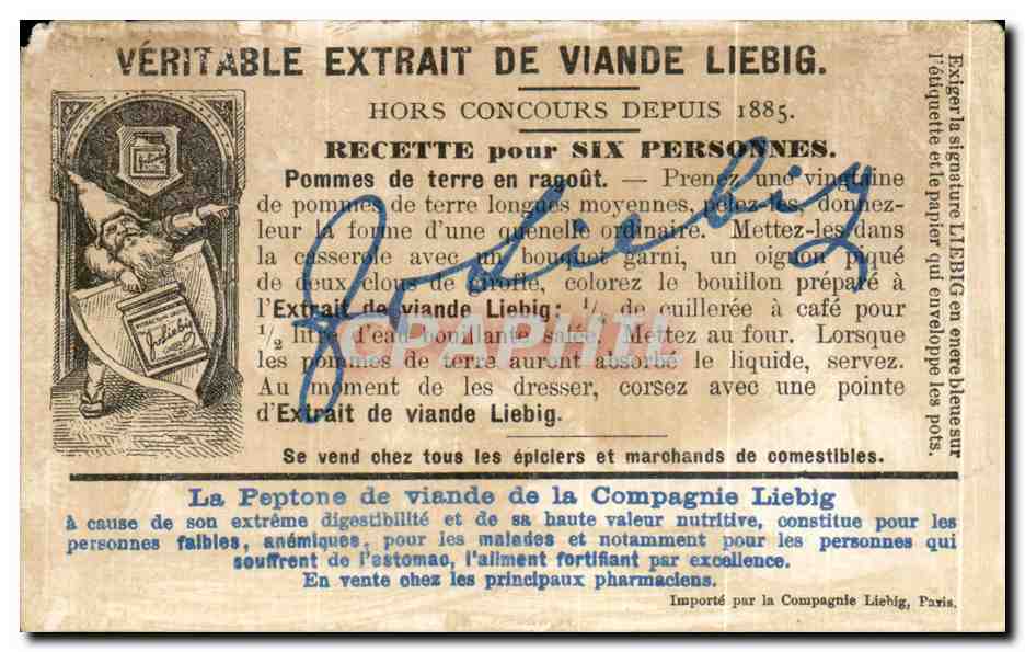 Chromo Liebig La piste Chasse a cour chien cheval Nain — Verso