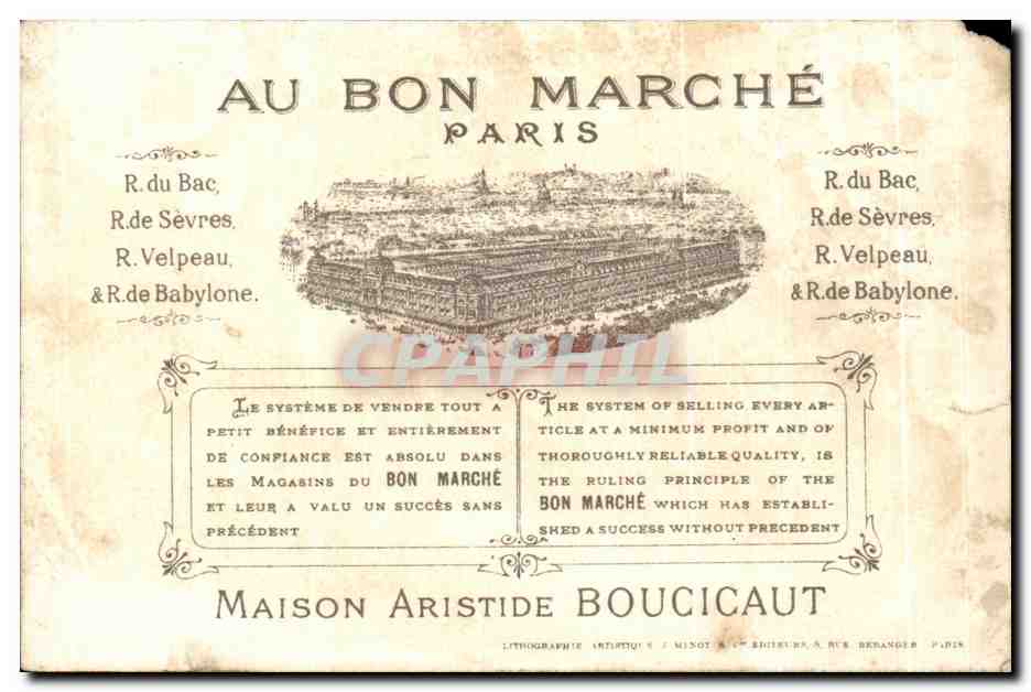 Chromo Au Bon Marche Paris Boucicaut Enfants defilant — Verso
