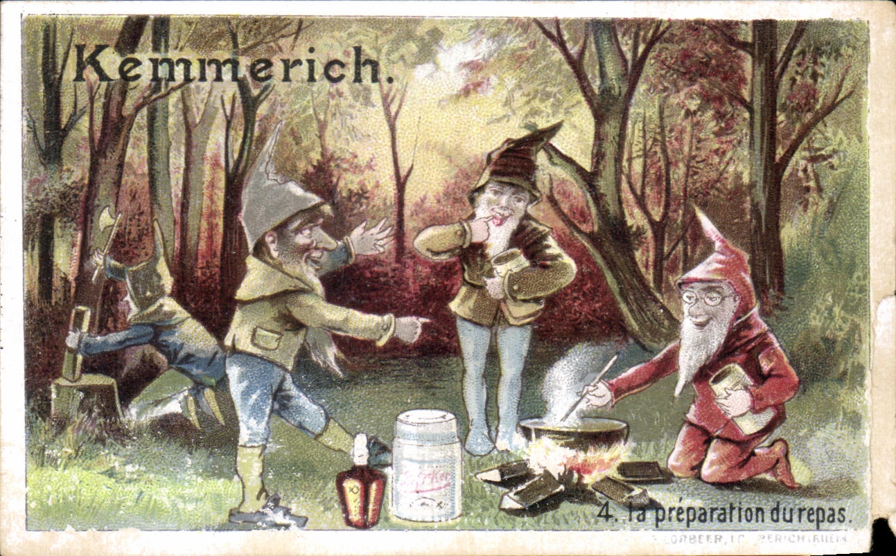 Chromo Kemmerich La Preparation Du Repas Nains Lutins 