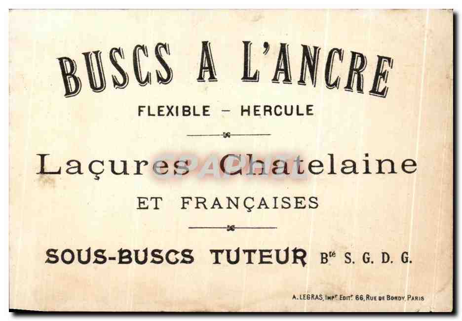 Chromo Buscs A L Ancre flexible Hercule Lacures chatelaine Paris sport — Verso