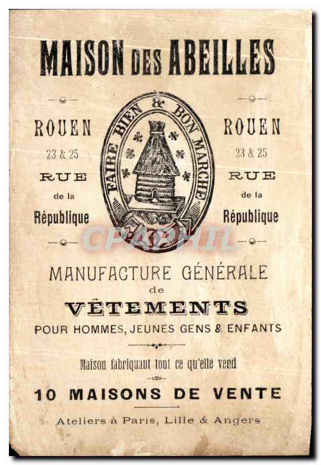 Chromo Maison Des Abeilles Rue De La Republique Rouen Femme — Rückseite