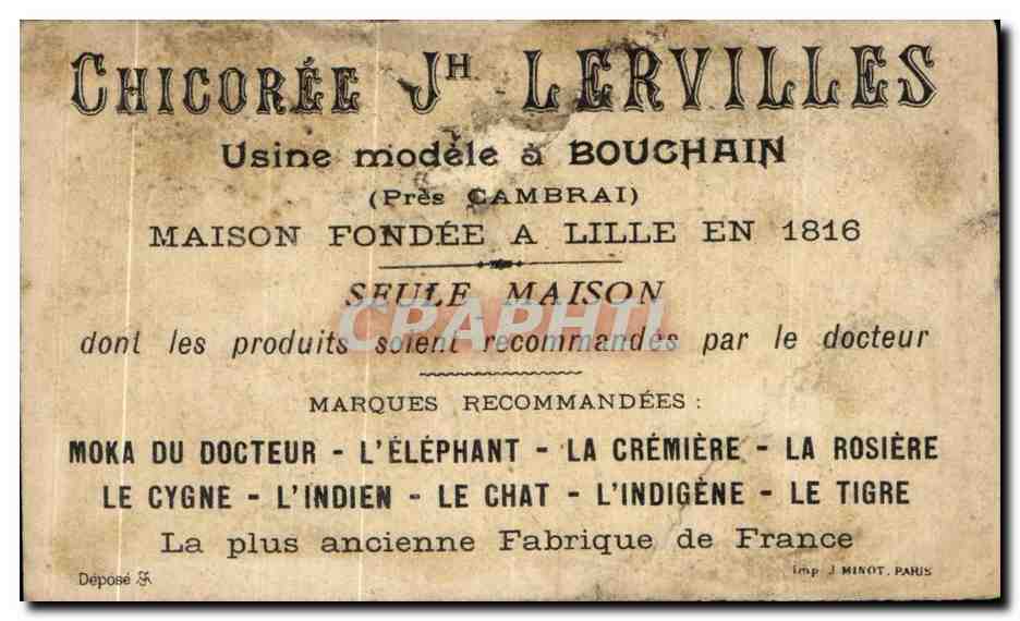 Chromo Le Pantin Dans La Glace Enfants Chicoree Lervilles Cambrai  — Rückseite