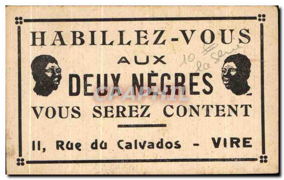 Chromo Le dejeuner Aux Deux negres Rue du Calvados Vire  — Verso