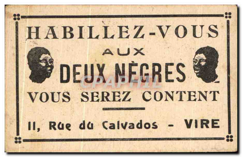 Chromo Le livreur Aux Deux negres Rue du Calvados Vire Facteur — Rückseite