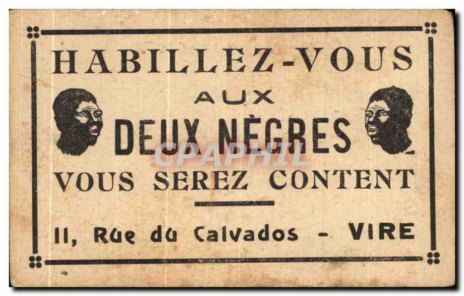 Chromo La lecture des journaux Aux Deux negres Rue du Calvados Vire  — Back