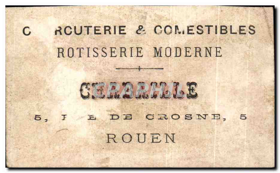 Chromo charcuterie Rotisserie Chabaille Rouen Jaguar Cirque  — Back