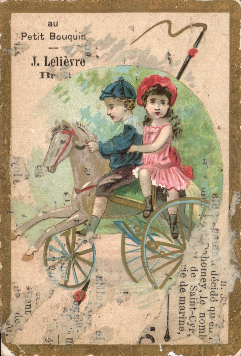 Chromo au Petit Bouquin Lelievre Paris cjeval 