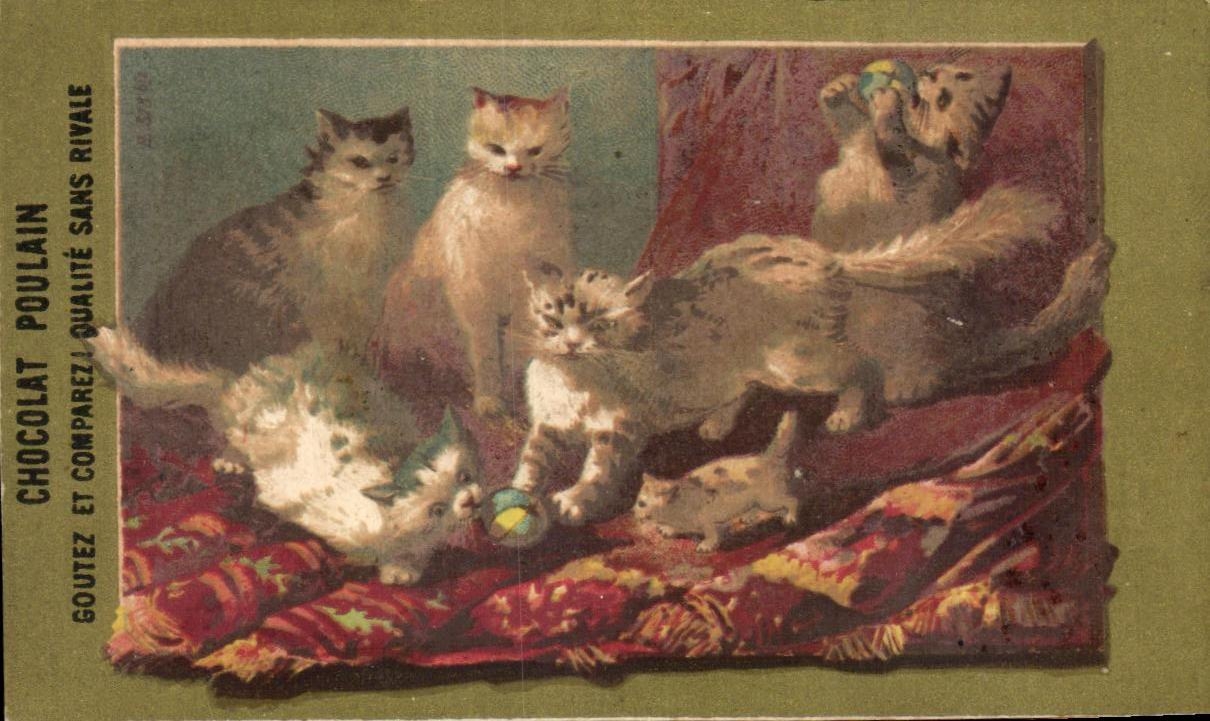 Chromo Chocolat Poulain Chats 