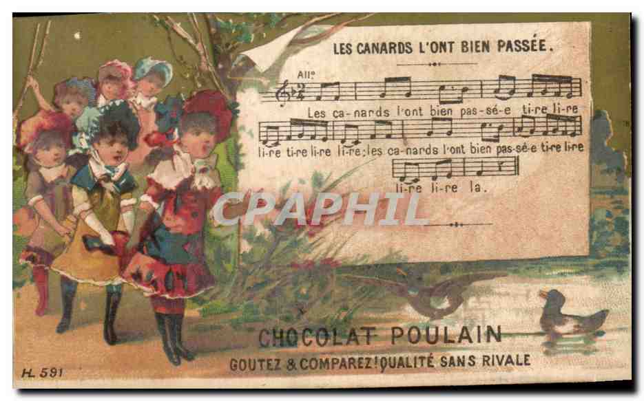 Chromo Chocolat Poulain Enfants Canard 