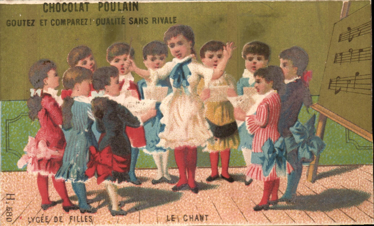 Chromo Chocolat Poulain Lycee de filles Le chant 