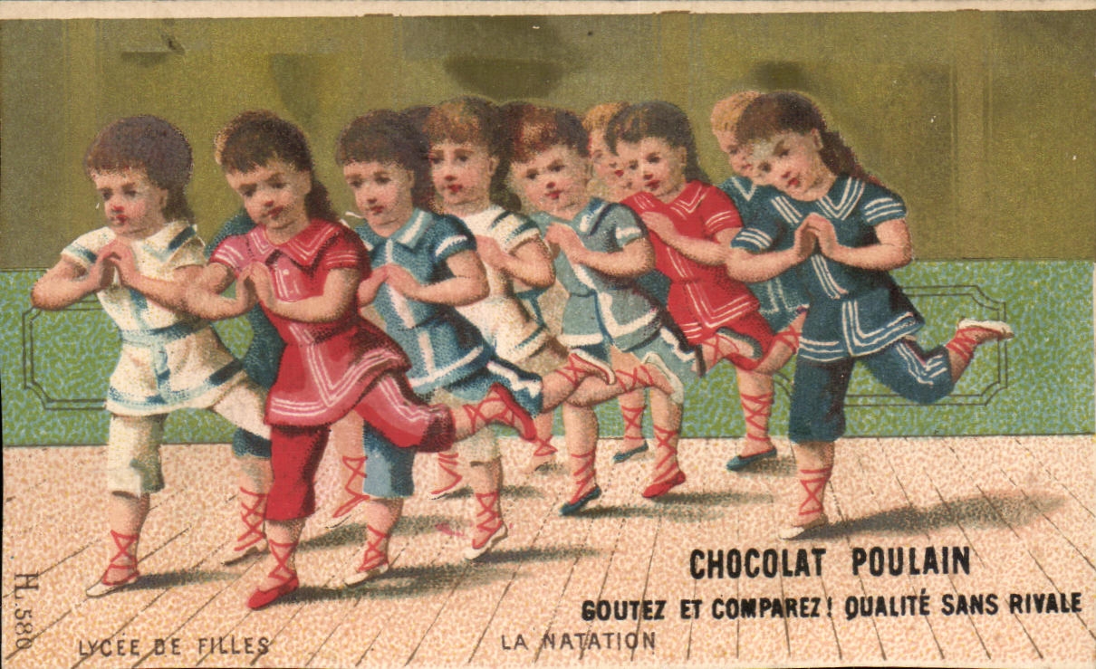 Chromo Chocolat Poulain La natation Enfants 
