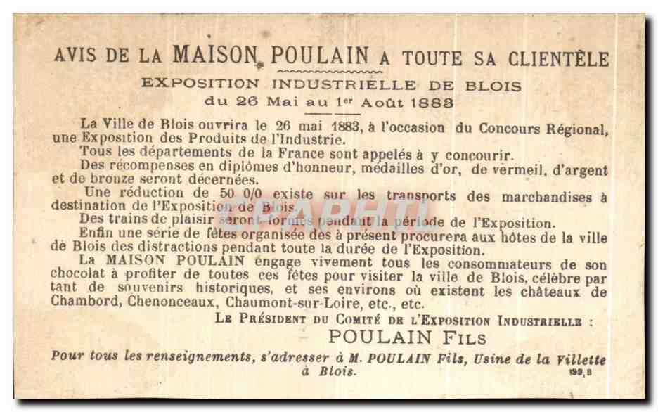 Chromo Chocolat Poulain La natation Enfants  — Rückseite