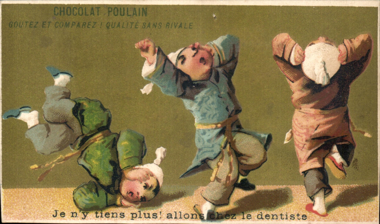 Chromo Chocolat Poulain Je ne tiens Plus allons chez le dentiste