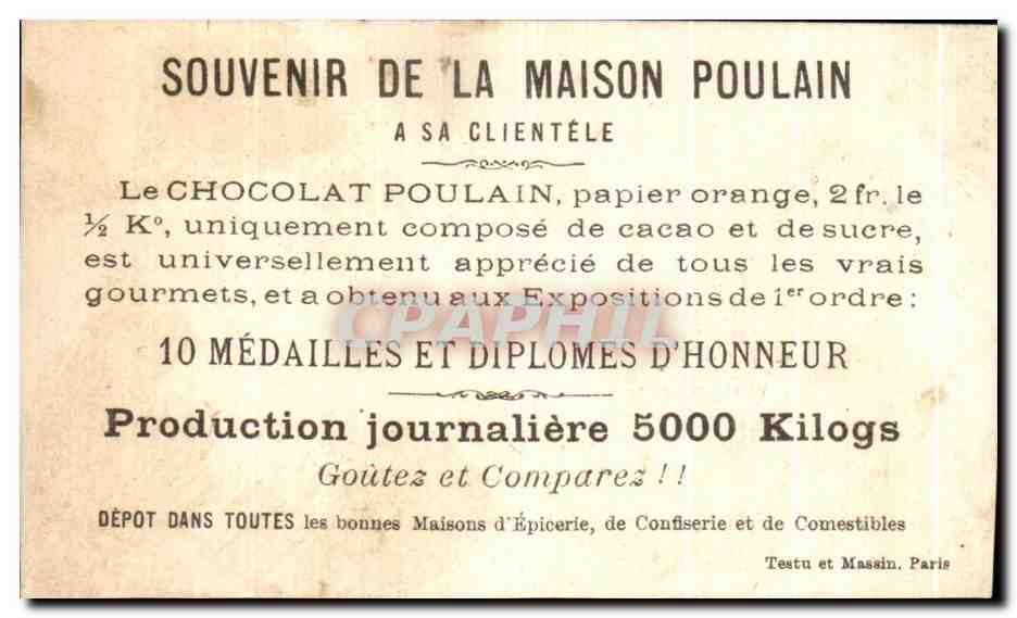 Chromo Chocolat Poulain Je ne tiens Plus allons chez le dentiste — Verso