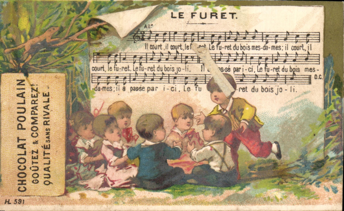 Chromo Chocolat Poulain Le furet Enfants