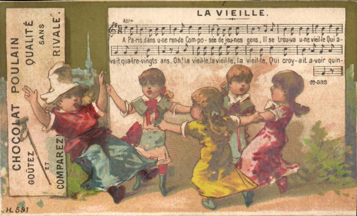 Chromo Chocolat Poulain Enfants La vieille