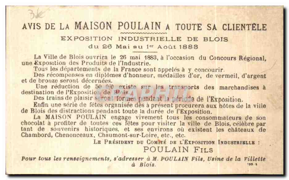 Femmes et filles en cuisine — École de filles — Chocolat Poulain — Rückseite