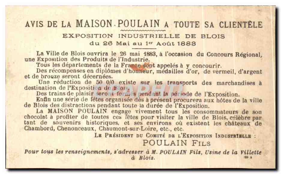 Chromo Chocolat Poulain Lycee De Filles L'emmaillotage Enfants — Verso