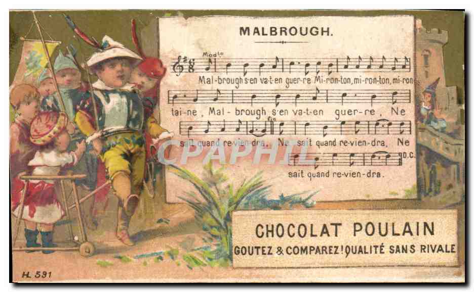 Chromo Malbrough Chocolat Poulain Malbrough Enfants