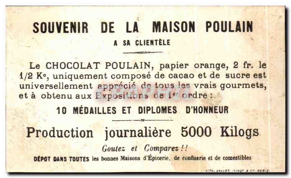 Chromo Chocolat Poulain Enfants Jockey Cheval Chevaux  — Verso