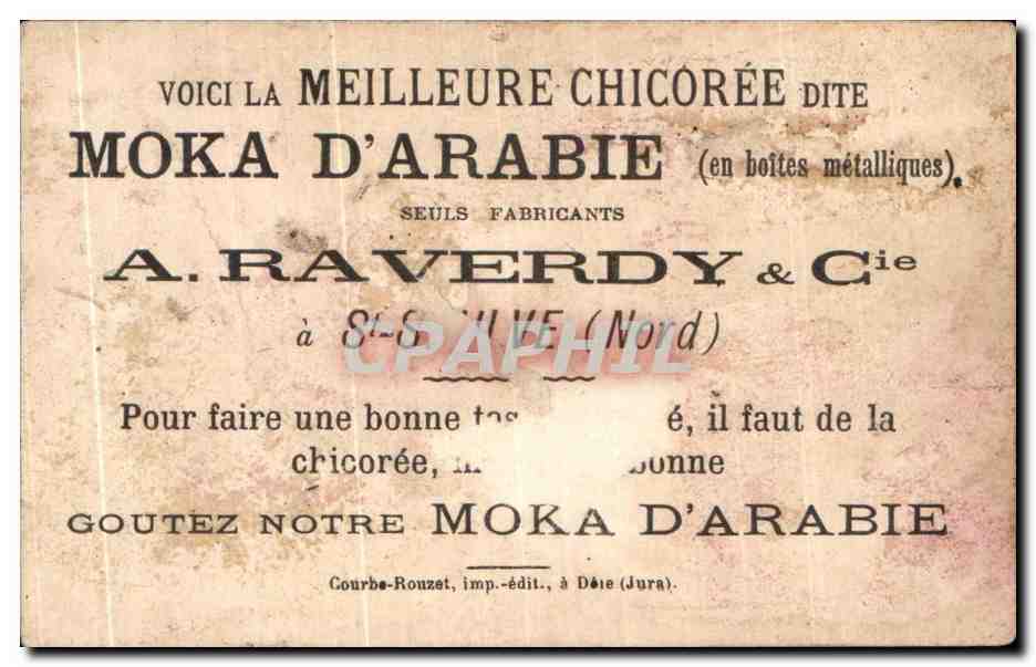 Chromo Chicoree Raverdy St Sauve Homme au parapluie — Verso