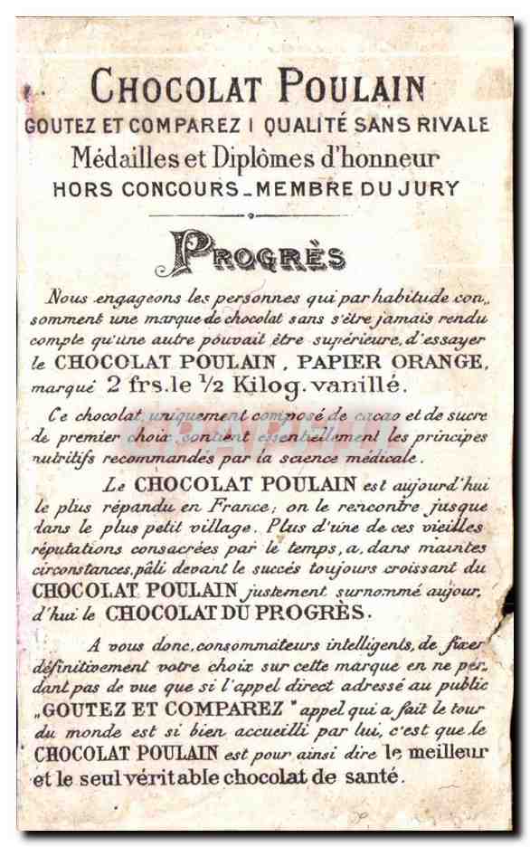 Chromo Chocolat Poulain Vive le pain a discretion ! Enfants — Rückseite