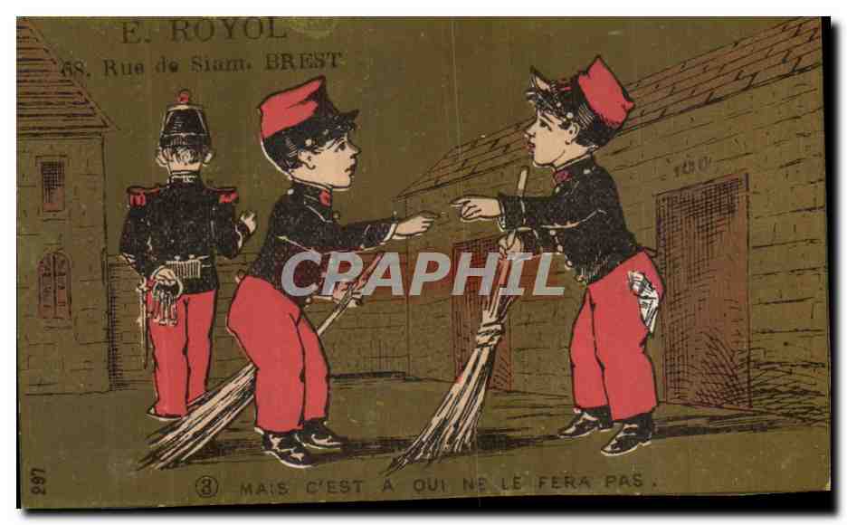 Chromo E Royol Rue de siam Soldats Militaria 