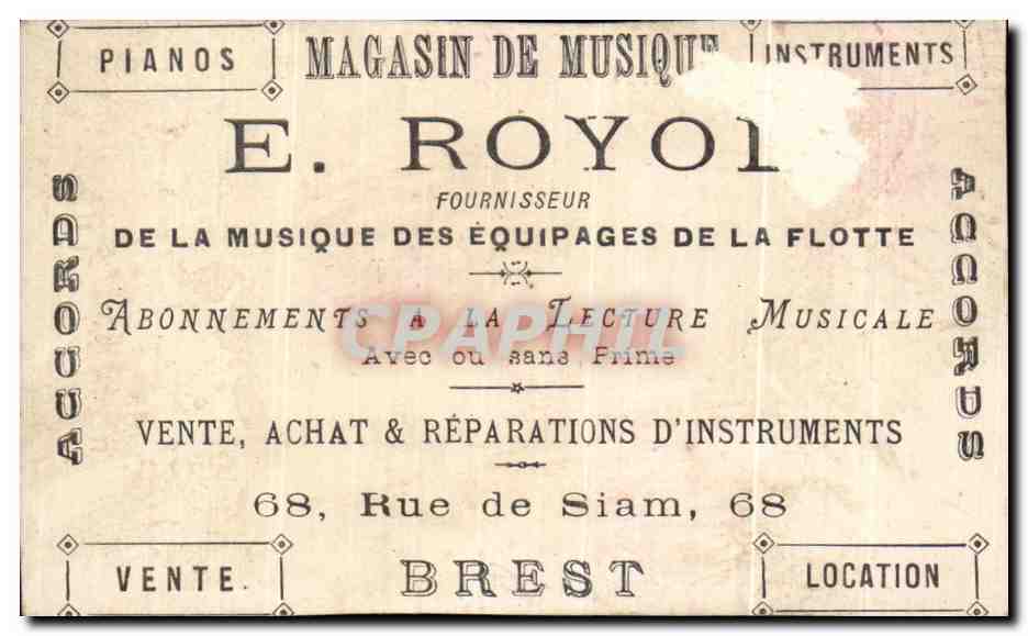 Chromo E Royol Rue de siam Soldats Militaria  — Rückseite