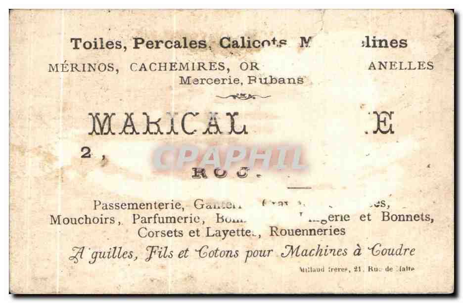 Chromo Enfant Coutellier  — Verso