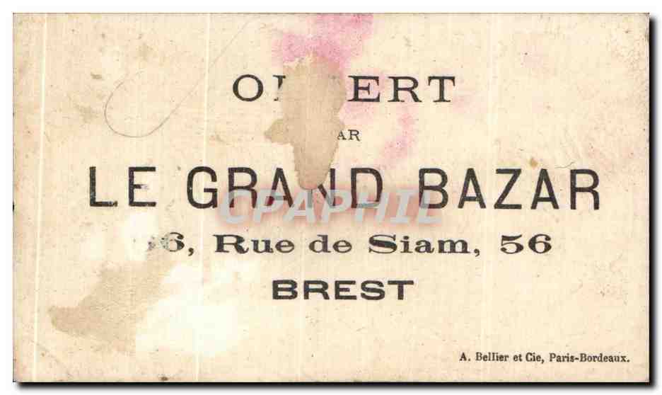 Dinette — scène de jeu d'enfants — éditeur A. Bellier et Cie, Paris-Bordeaux — Verso
