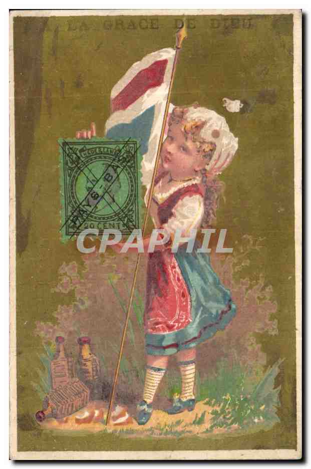 Enfant tenant un drapeau — La Grâce de Dieu — éditeur non visible