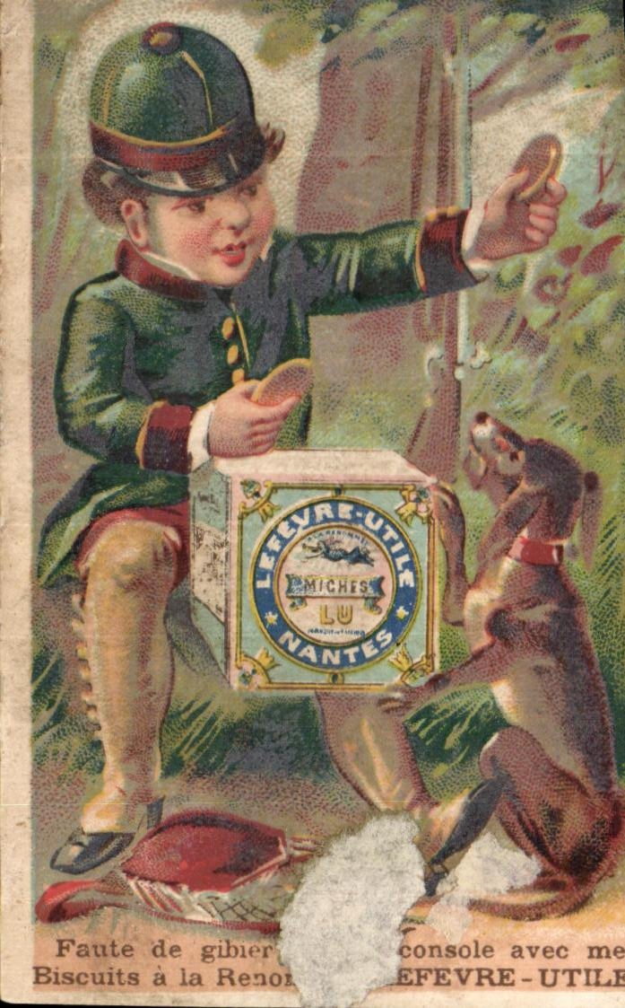 Chromo Biscuits Lefevre Utile Nantes ChienChasse Chasseur 