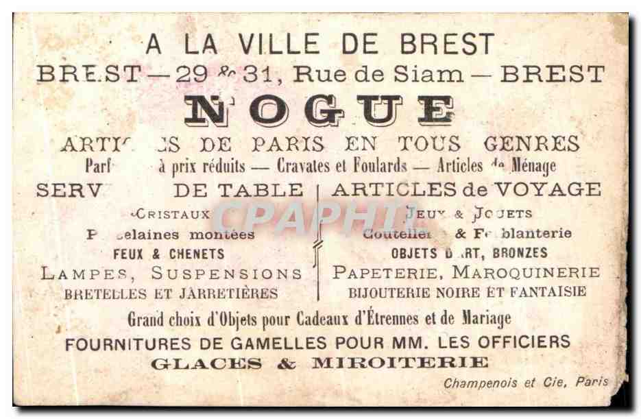 Chromo La Ville De Brest Rue de siam Sabot de Noel — Reverso