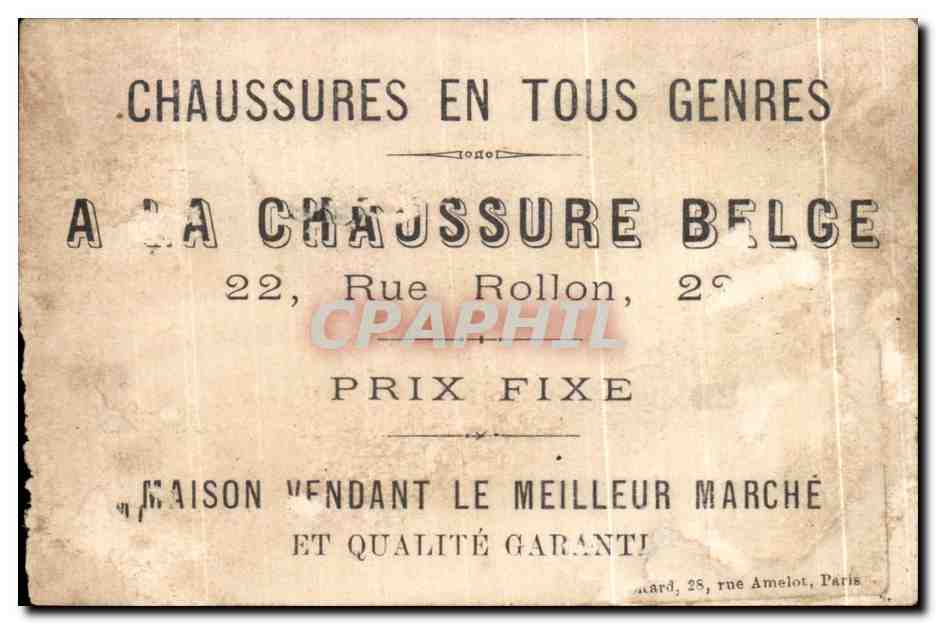 Marmitons de l'Ogre Bouf-Bouf — Le Petit Poucet — Uth H. Ricord, Paris, Déposé — Verso