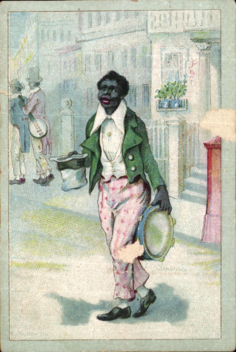 Chromo Au Pauvre Diable Grande Rue et Rue de la Rampe Brest Moignot Homme de couleur 