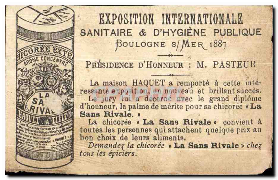 Chromo Chicoree Extra La Sans Rivale Boulogne sur Mer Bateau Hollande Moulin  — Rückseite