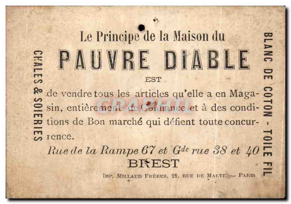 Chromo Au Pauvre Diable Nouveautes Brest Athenes Grece — Rückseite