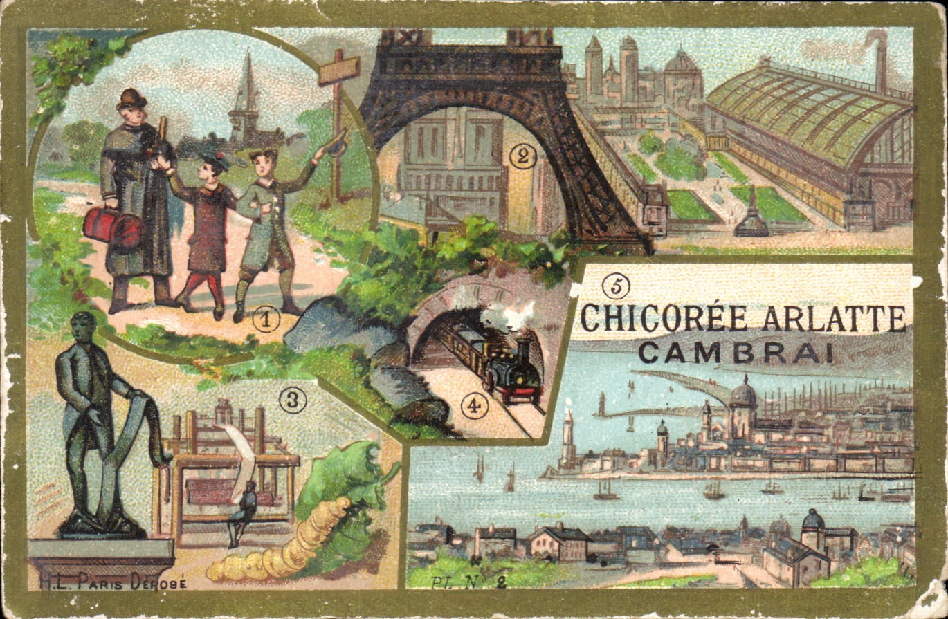 Chromo Chicoree Arlatte Cambrai Tour Eiffel Train Paris 