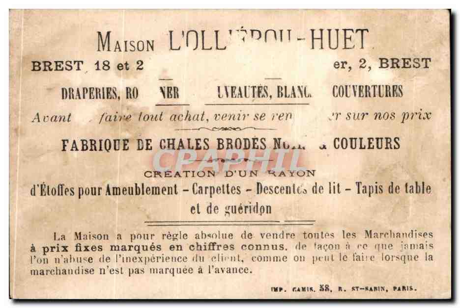 Deux enfants dans un panier-boat — scène de rivière — IM. CAMIS PARIS — Rückseite