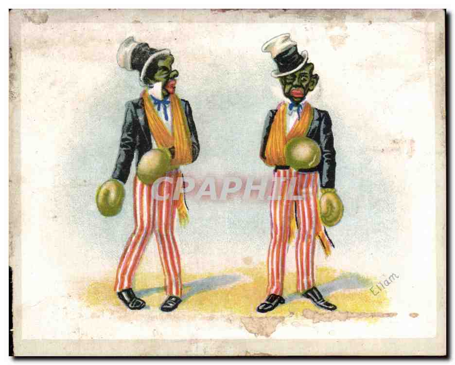 Chromo Bon Prime Bazar Association ouvriere Lognon Place Saint Louis Brest Homme de couleur 