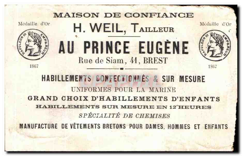 Chromo Maison De Confiance H Weil Tailleur Au Prince Eugene Velo Cycle — Rückseite