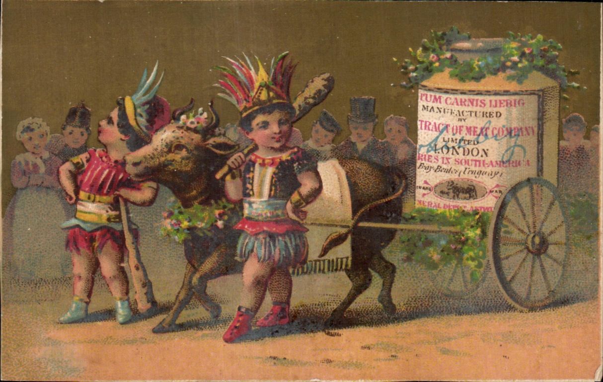 Chromo Compagnie Liebig Enfants Boeuf Attelage 