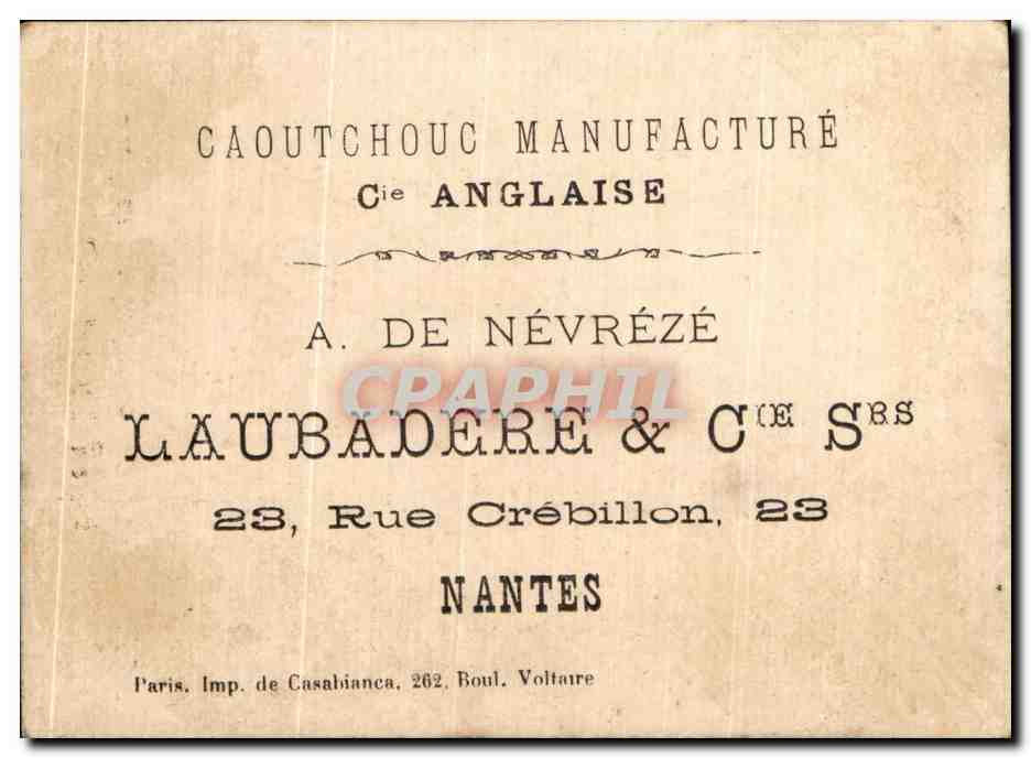 Chromo C Anglaise Rue de Crebillon Nantes Armure Militaria  — Verso