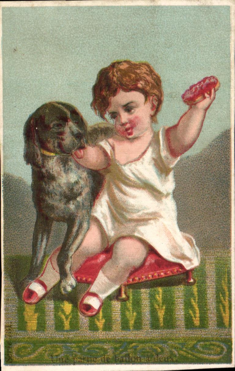 Chromo Enfant et chien 