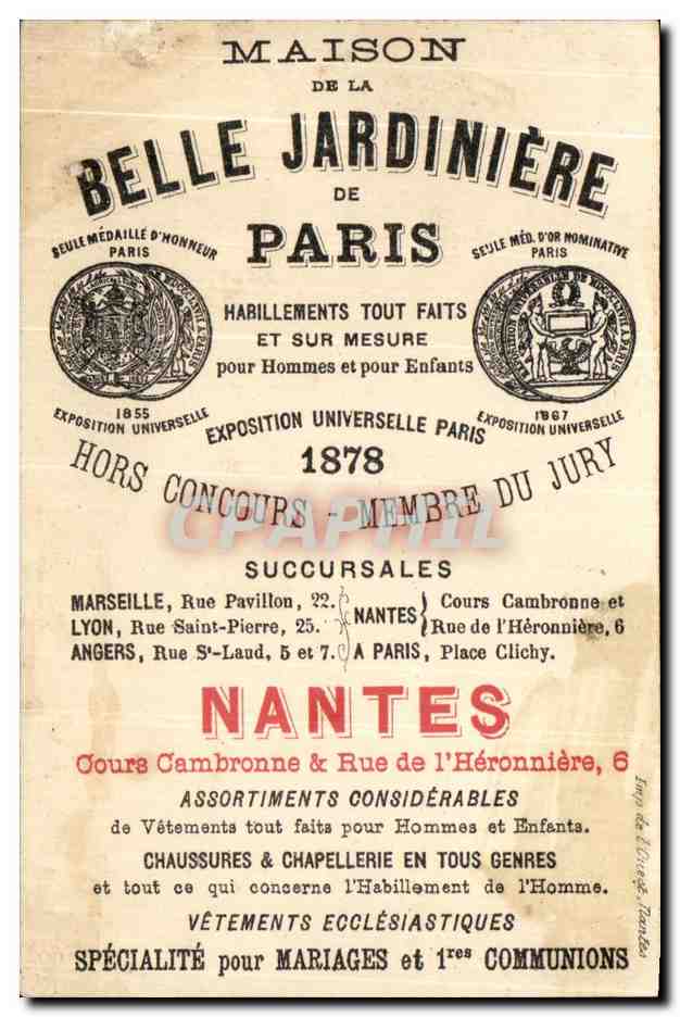 Chromo Femme De Lauzac Morbihan Folklore Enfants Belle Jardiniere Nantes  — Back
